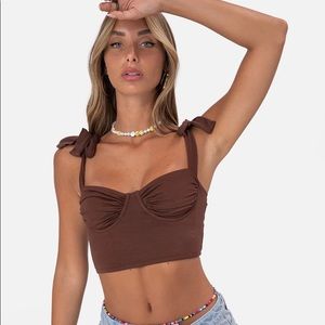 Adika Candy Crop Top Brown